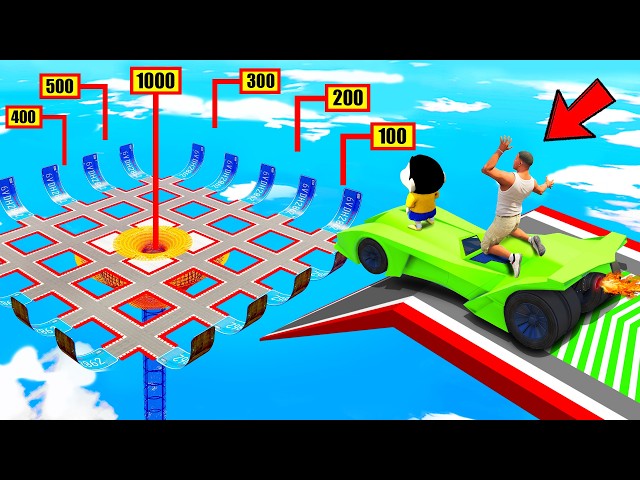 SHINCHAN AND FRANKLIN TRIED THE GRID POINTS JUMP PARKOUR CHALLENGE GTA 5