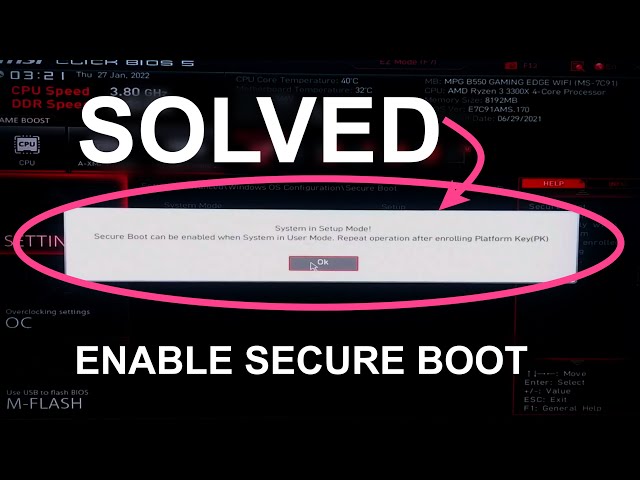 System In Setup Mode Secure Boot Can Be Enabled When System In User Mode [Solved]