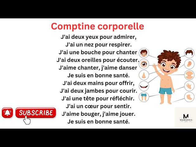 Comptine Corporelle#mon chant 3ème année#mon chant comptine corporelle-poème comptine corporelle