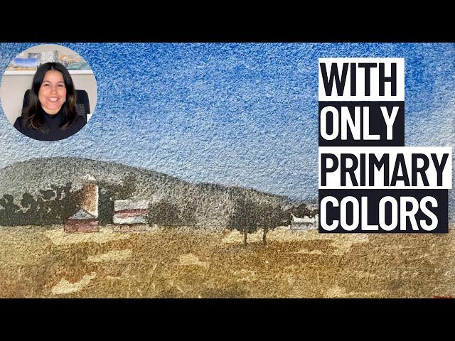 Watercolor Landscape Tutorial with ONLY Primary Colors