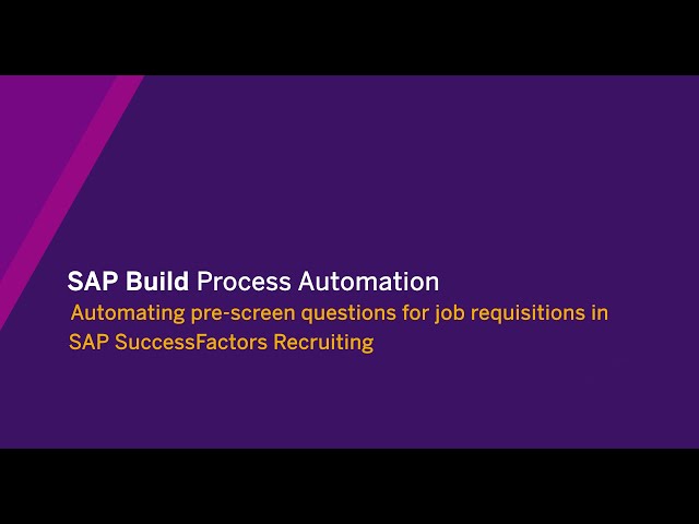 Automating pre-screening questions for employee applications in SAP SuccessFactors Recruiting