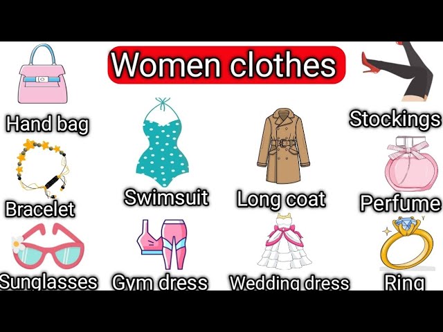 Women Clothes Vocabulary 🔥| English Words With pictures