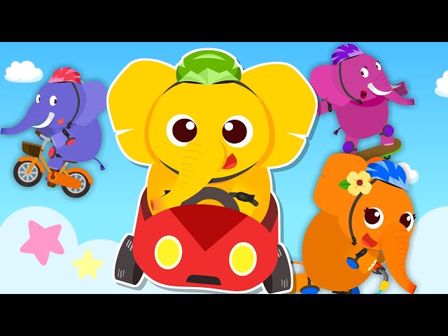 Elephant Family Walk | Fun Animal Song | Nursery Rhymes & Kids Songs