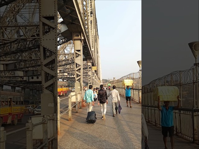 Howrah Bridge stands on the Ganges River 🌉😱 #shorts #howrahbridge #youtubeshorts