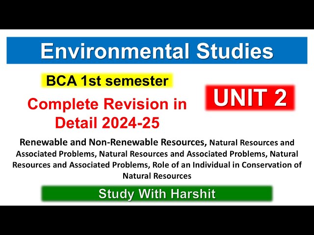 Unit 2 🌱 Environmental Studies Explained | CCSU BCA 008 Semester 1 (2024-25) 📚