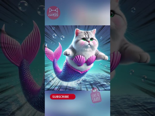 SWIMMING FASTER 💥 Chubby Cat Working Out to Swim Faster #catai #cat #catlovers #aivideo #cartoon