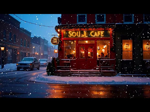 🌨️ Winter Night Jazz | Soft Background Music and Cozy Coffee Shop for a Quiet Evening ☕