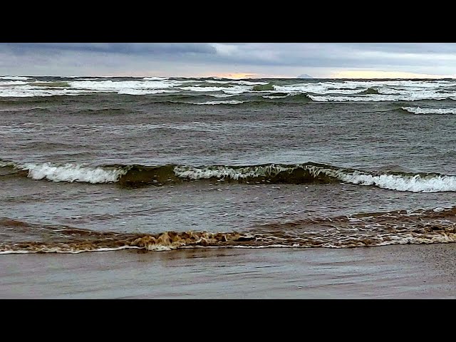 A beach in winter. Peaceful, melancholic diaphanous classical music for string orchestra