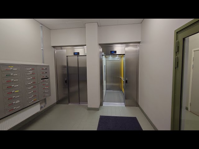 2x 2017 KONE MonoSpace MRL-Traction Elevators @ Jämtlandsgatan 97, Råcksta, Stockholm, Sweden!