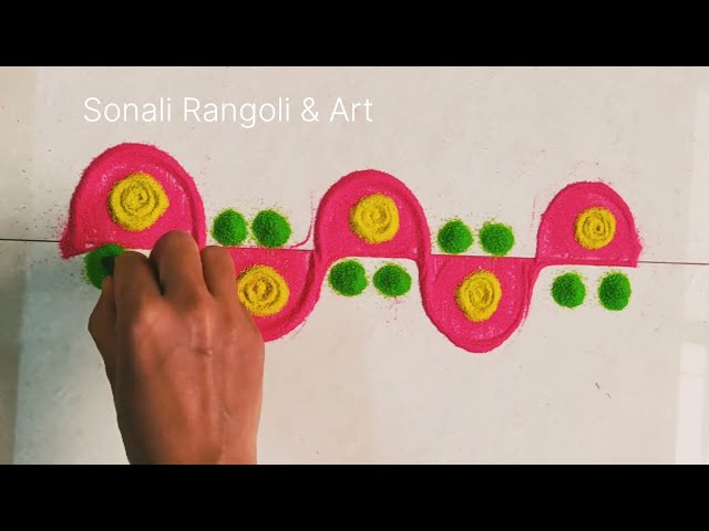 Border Rangoli Designs 2025||Border rangoli design||simple and easy border rangoli#borderrangoli