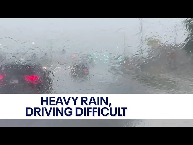 Heavy rain made driving difficult in northern Milwaukee County | FOX6 News Milwaukee