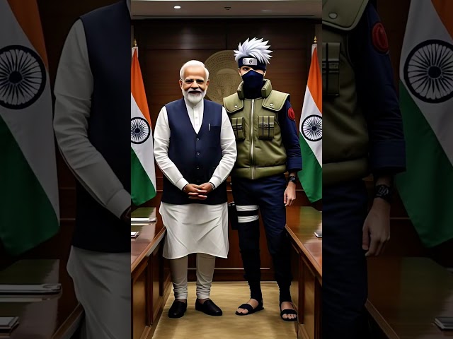 Kakashi with PM modi ♥️♥️♥️