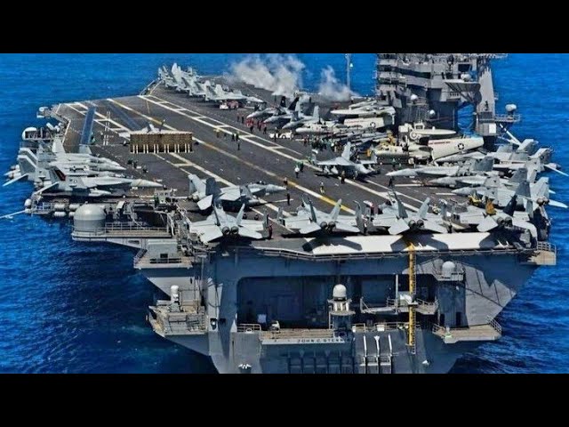 Largest Warship Formation: USS Gerald R. Ford, and JMSDF Fleet in the Atlantic Ocean