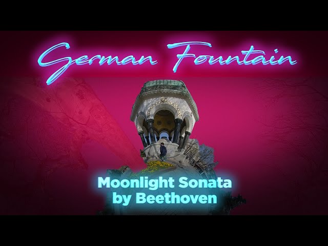 Moonlight Sonata by Beethoven  with Historical German Fountain | VR180 insta360evo Stereoscopic 3D