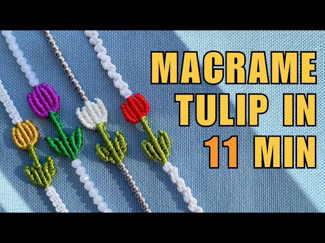 DIY 🌷 Macrame TULIP Tutorial | Tulip for Macrame Bracelet | Handmade Macrame Tulip for Beginners