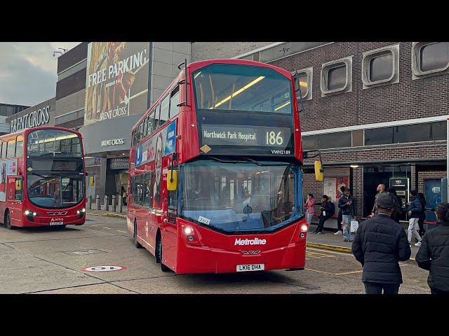 Full Route Visual | London Bus Route 186: Brent Cross - Northwick Park Hospital (VWH2189 - LK16 DHA)