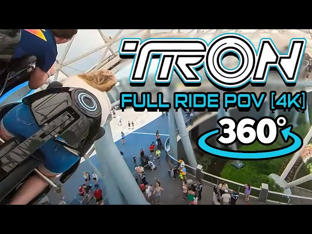 TRON Lightcycle Run - FULL COASTER Ride 360° POV [4K] - Magic Kingdom in Walt Disney World