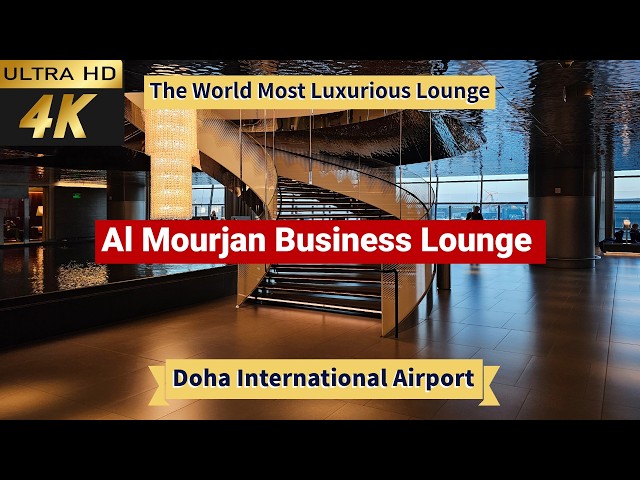 [4k] Qatar Airways business Lounge 2024 | Al Mourjan Business Lounge | Doha Airport Business Lounge