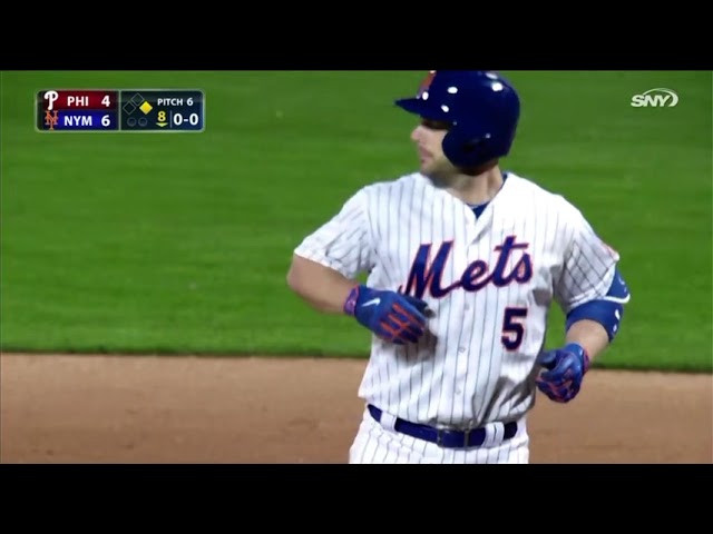 PHI@NYM: David Wright gets his second hit of the game with a single