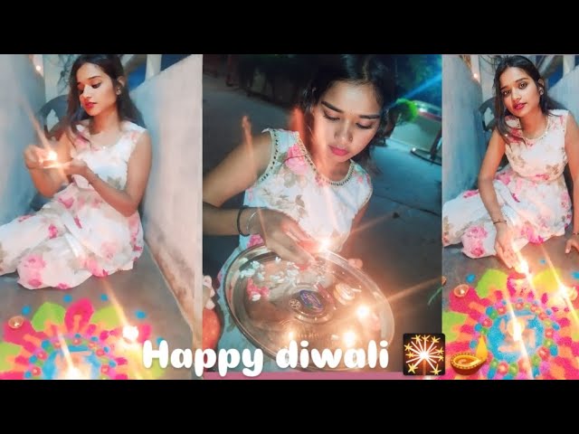 Happy diwali my all friends🪔|| khub sare patakhe jalaye humne 🎇 || rangoli bhi banaye 🤗