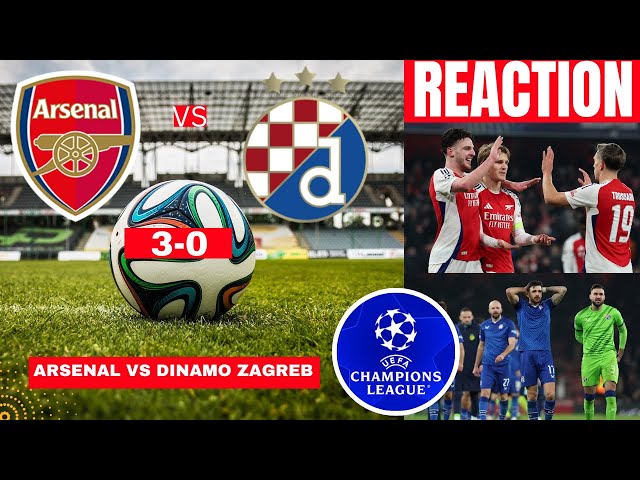 Arsenal vs Dinamo Zagreb 3-0 Live Champions League UCL Football Match Score Highlights Gunners FC