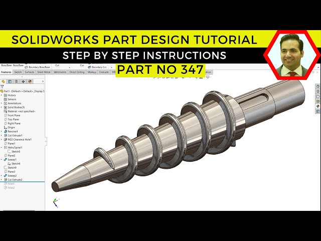 How to Design Conical Screws in SolidWorks | Step-by-Step Tutorial | Part No 347