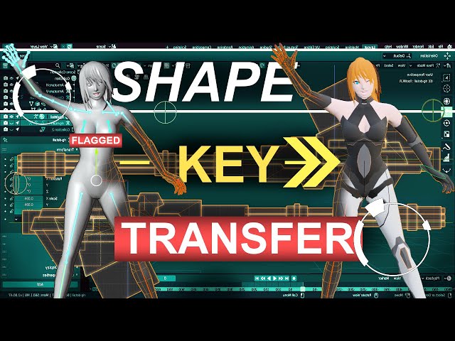 Blender 2.82 : SHAPE KEY TRANSFER Asymmetrical Topology  (In 30 Seconds!)