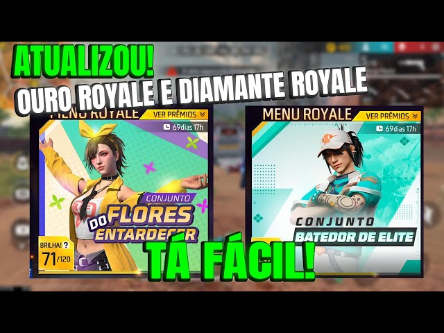 ATUALIZOU FREE FIRE - NOVO OURO ROYALE  E DIAMANTE ROYALE 26/06/2029