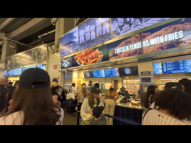 Yankee Stadium atmosphere in food court area 🇺🇸