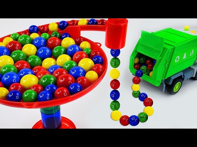 Marble Run Race ☆ HABA Slope & Retro Truck, Garbage Truck Long Version