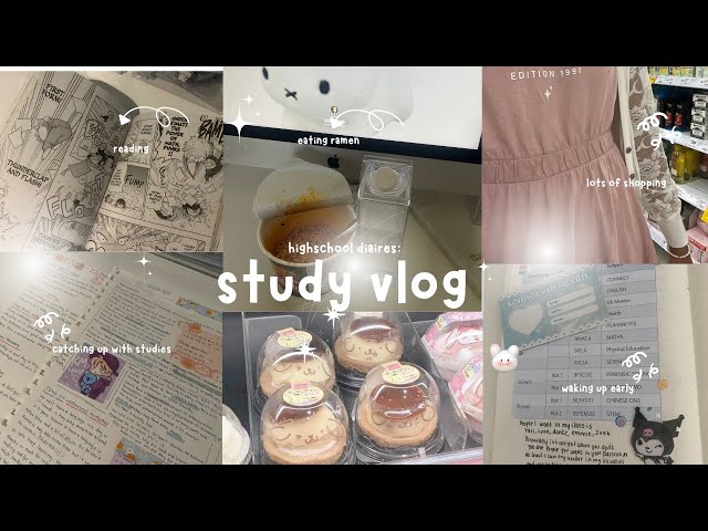 AESTHETIC SCHOOL-GIRL diary EP:1 🍮 🖇️ : productive  days, study vlog lots of shopping school life|