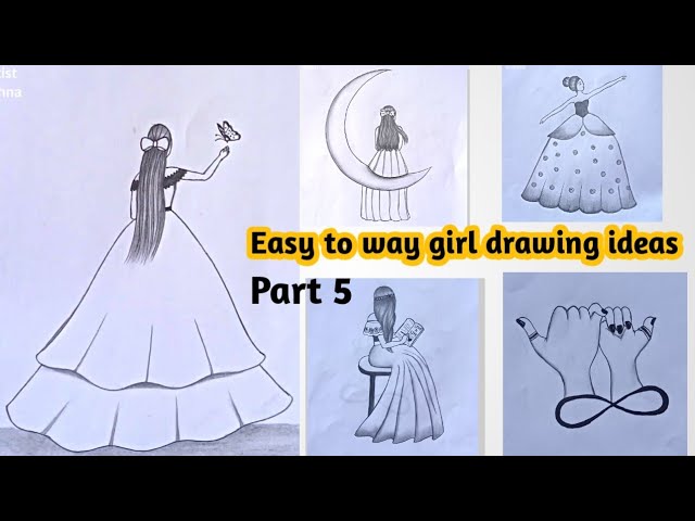 6 Easy way to draw girl drawing ideas ✨💚|| Drawing video for beginners || girl drawing easy