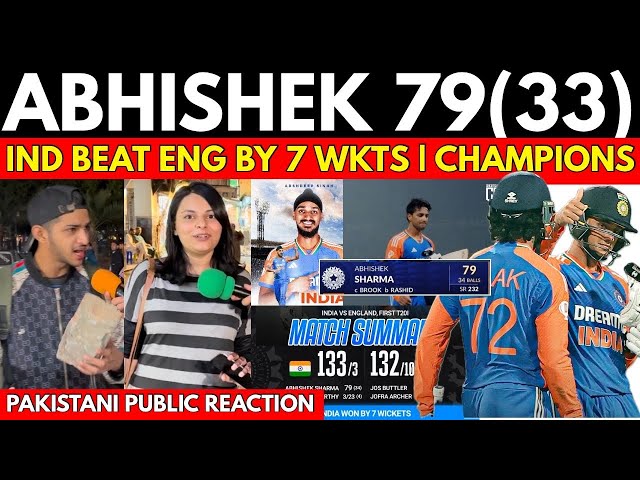 Abhishek 79(34)🥵| India Beat England by 7 wkts 1st T20i | Pakistani Reaction