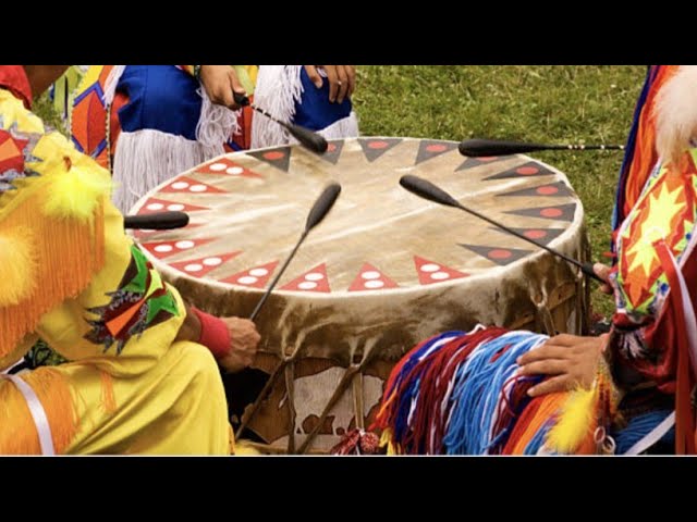 People join the Pow wow dance festivities. 360 degree view.