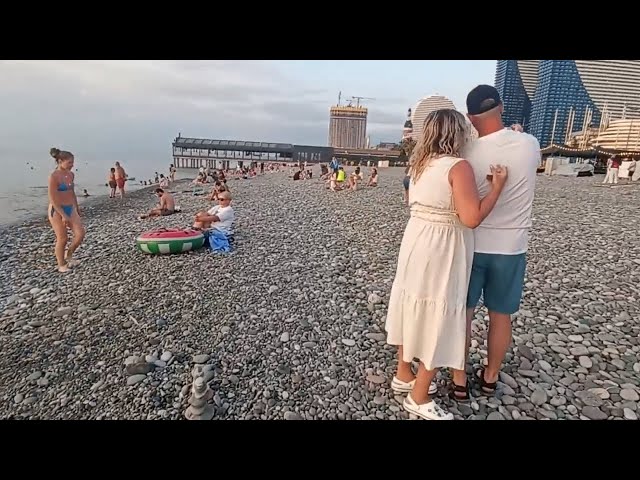 Batumi beach walk. summer 2024 Relaxing music, Georgia