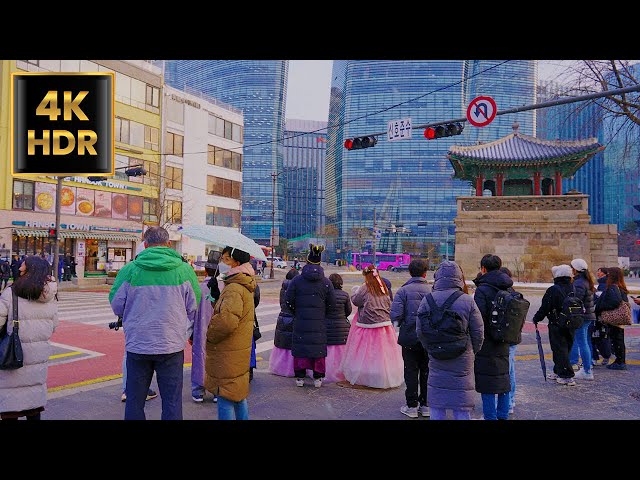 Seoul Snowy Day - Walking from Samcheong-dong to Myeongdong | Korea | 4K HDR