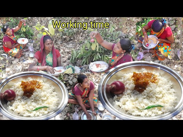 eating show | village famous food outside working time eating | mukbang village food eating