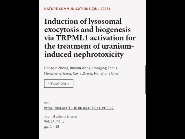 Induction of lysosomal exocytosis and biogenesis via TRPML1 activation for the treatm... | RTCL.TV