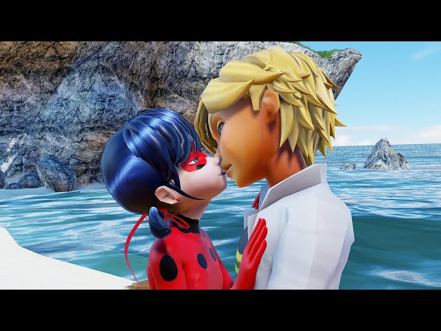 Miraculous Ladybug and Adrien - Kiss on the Beach