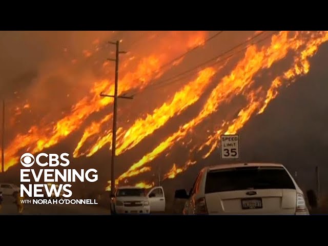 New wildfire explodes in size north of Los Angeles