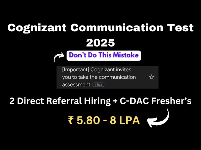 Cognizant Communication Assessment 2025 | Cognizant Communication Round |Cognizant OFF Campus Hiring