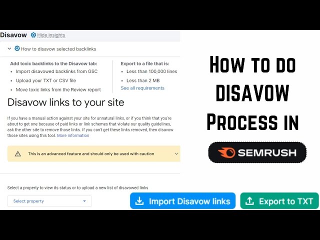 Disavow Backlinks Using Semrush & Upload Disavow file in Google Disavow Tool Complete Tutorial 2025