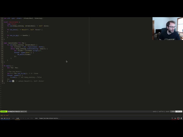 Live-coding a Rust crate for cancellable services