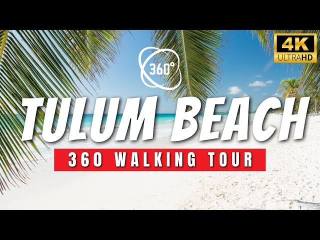 🇲🇽 [VR 360°] TULUM BEACH WALKING TOUR - Walk The Hotel Zone in Tulum | 4K HDR