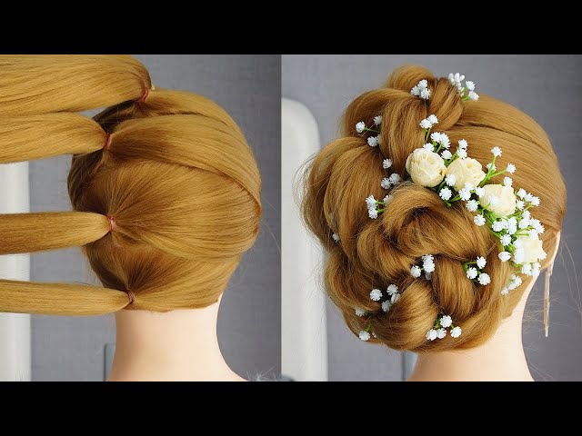 Bridal Bun Hairstyle Tutorial - Beautiful Hairstyle For Wedding