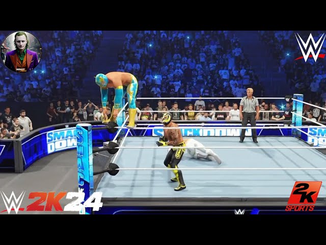 WWE FULL MATCH Sin Cara vs Mistico vs Rey Mysterio WWE2K24 Championship