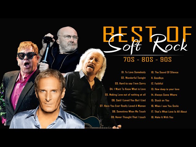 Michael Bolton, Air Supply, Lobo, Bee Gees,Rod Steward Greatest Hits -Best Soft Rock 70's & 80's 90s