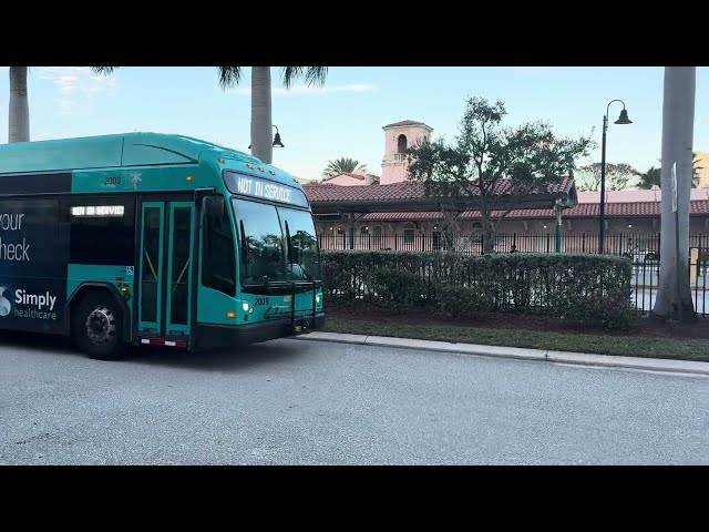 Palm Tran: 2020 40ft Gillig BRT Plus #2009 Not In Service Leaving West Palm Beach Intermodal