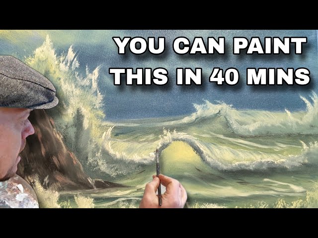 how to paint a wet on wet seascape SUPER QUICK -Step by step Full tutorial