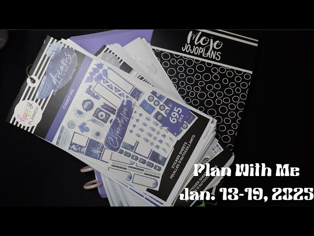 PLAN WITH ME JAN. 13-19, 2025! | NATIONAL STICKER DAY | DASHBOARD | HAPPY PLANNER | BLUES